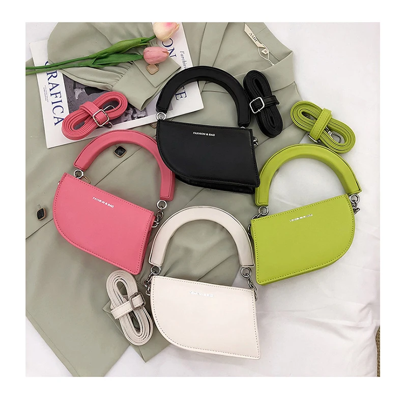 

Designer Irregular Women Cute Totes Thick Handle PU Leather Small Flap Messenger Bags Ladies Korean Fashion Handbags and Purses
