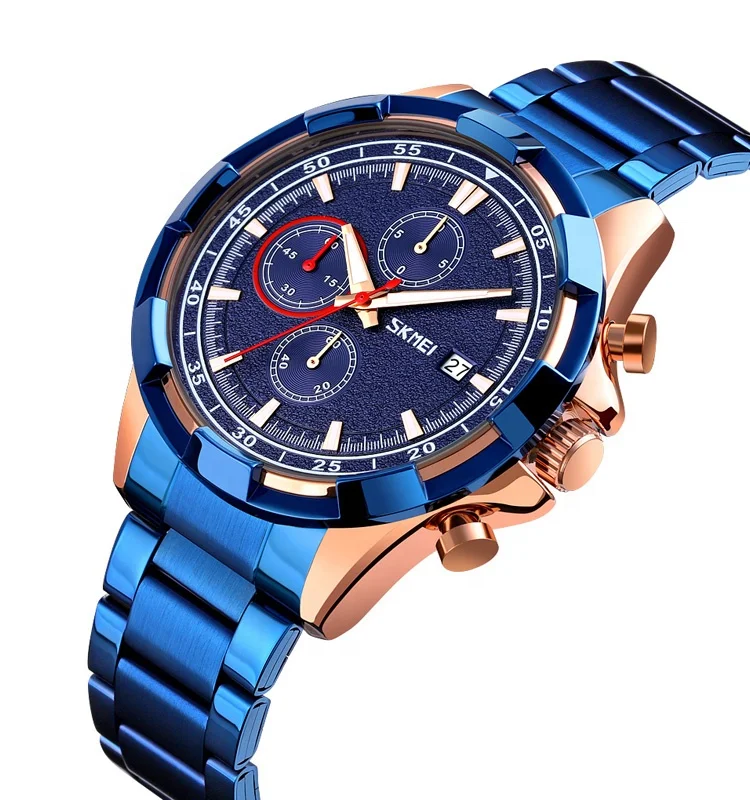 

New arrival SKMEI clock 9192 japan movt quartz watch 18k gold watch wholesalers