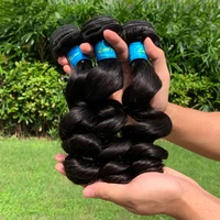 

Free Shipping Grade 9A Peruvian Hair Loose Wave Bundles Natural Black Color 10- 30 Inch Remy Hair Extensions