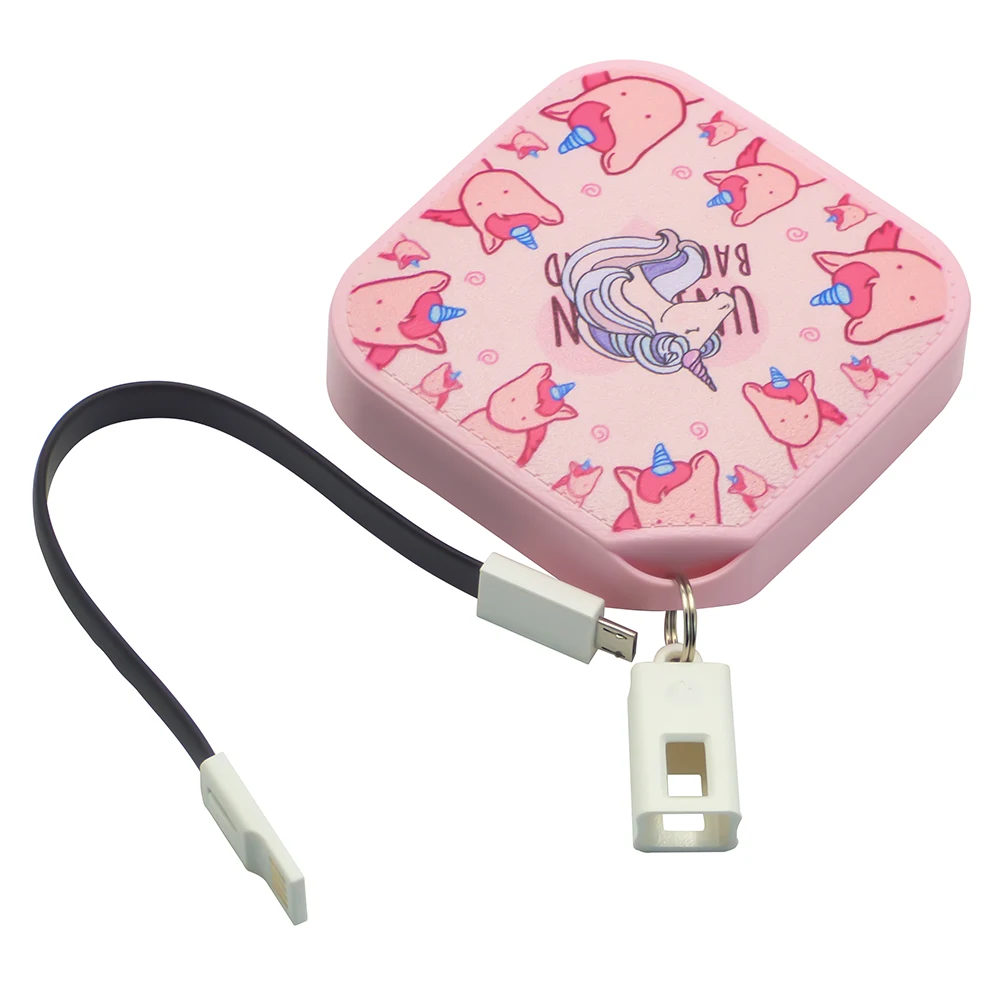 

Wholesale Portable Cute Power Bank 10000mAh with Cable Cheap Battery Charger for Phone and Smart Devices, Pink, white, green