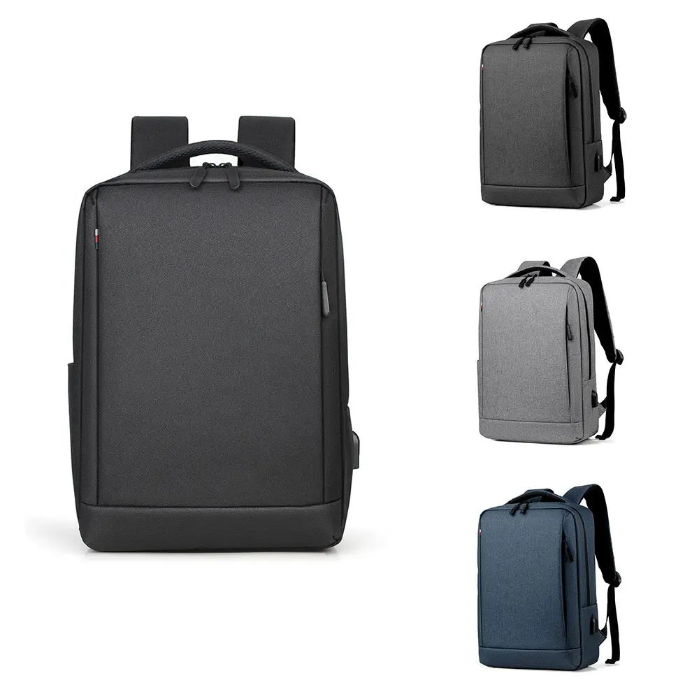 

B001 USB Backpack Bag Charger Trendy Waterproof Business backpack laptop bag, Black grey blue charcoal