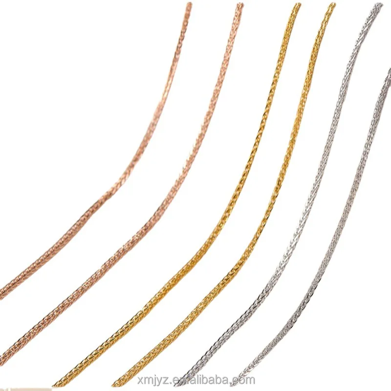 

Certified 18K Gold Chopin Auspicious Color Golden Golden Clavicle Chain Au750 Fine Chopin Chain Random Distribution Chain