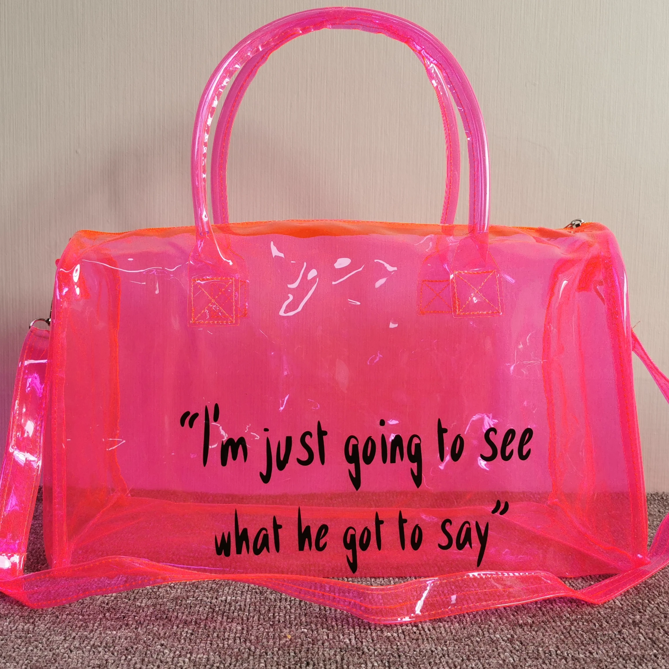 

Union Transparent PVC Spend A Night Bag Weekend Bags Women Overnight Bag, Customized color