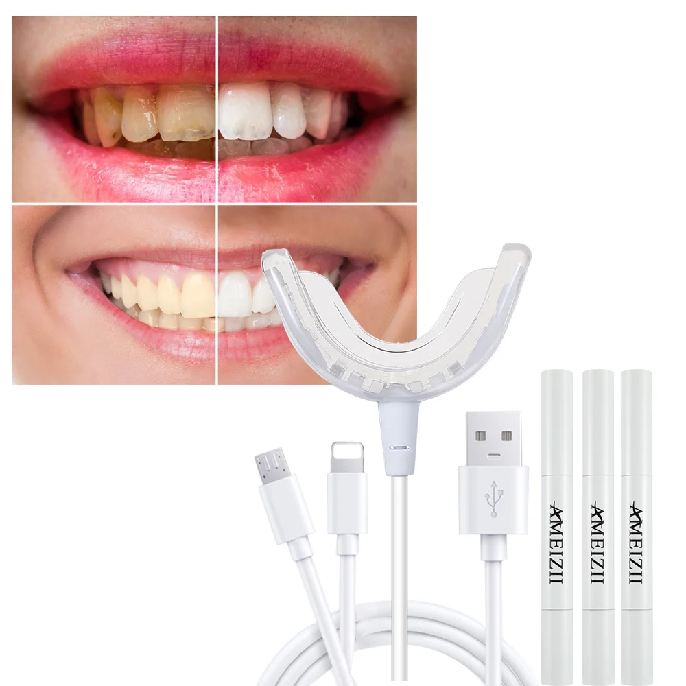 

2020 New LED Blue Light Teeth Whitening Kit Portable Mini Tooth Whitener Cleaning Care Gel Pen Zahn Bleaching Blanqueador Dental