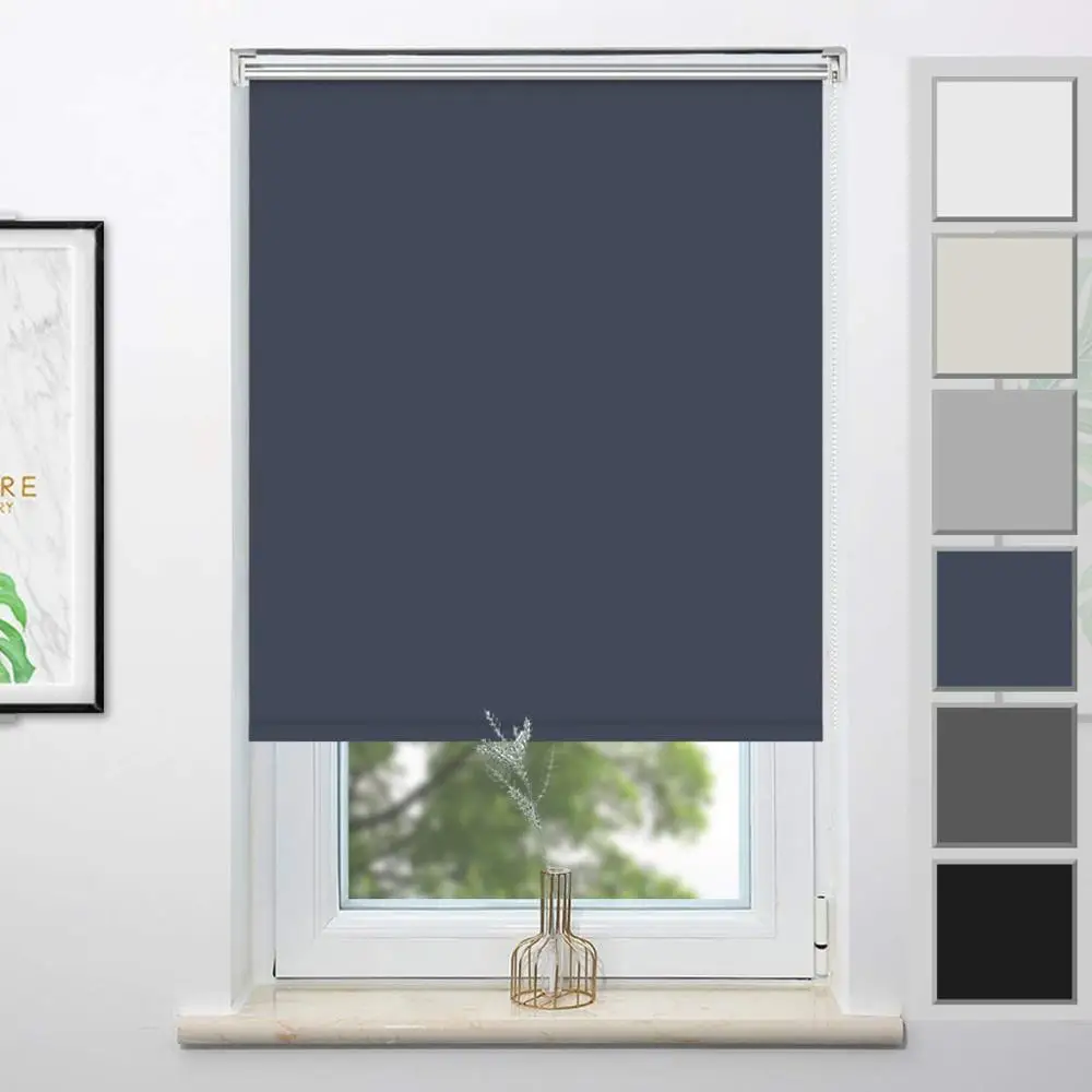 

High Quality and good Price Blackout 100% Polyester Roller Blinds easy fix roller shade UV proof and heat proof roll curtain, Any color available
