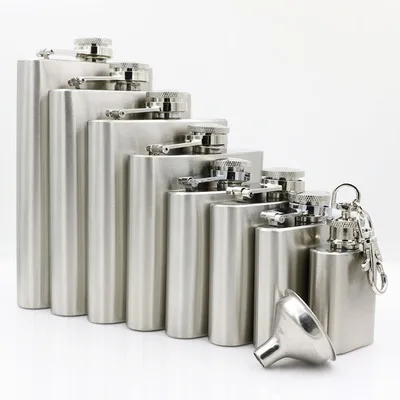 

IN STOCK 1 oz 4 6 8 oz mens whisky mini keychain corong covers blank 304 stainless steel hip flask