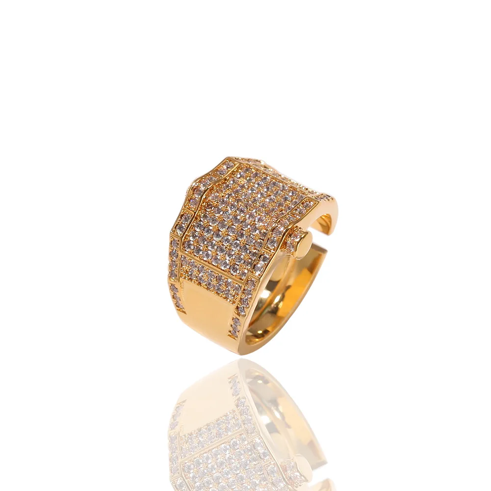 

Tiktok jewelry Zircon Rings Men's Adjustable Cool Ring Accessory for Rap Hip Hop Performance