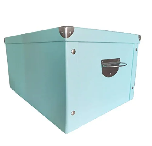 

best selling decorative leitz a3 a4 sanitary file cardboard ornament organizer painted kraft paper storage box with handle, Blue, pink, black,w white, mix color