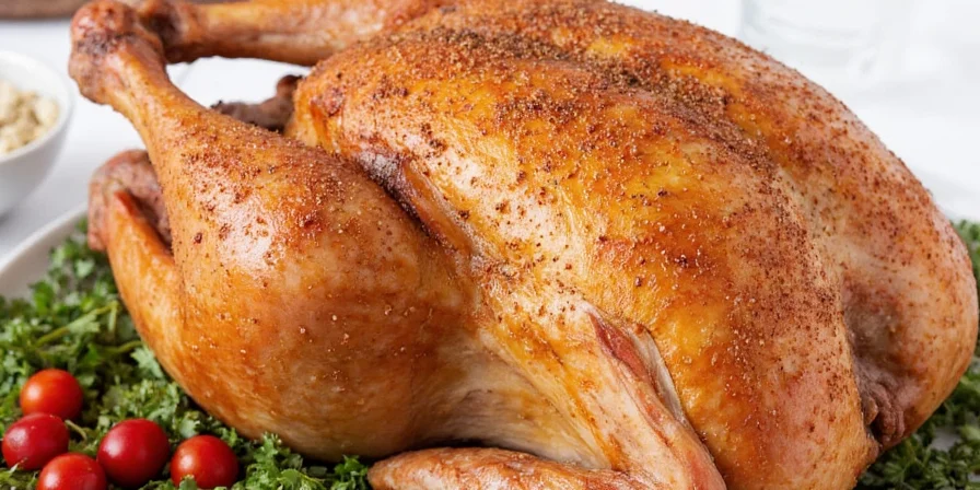 Whole turkey soaking in brine