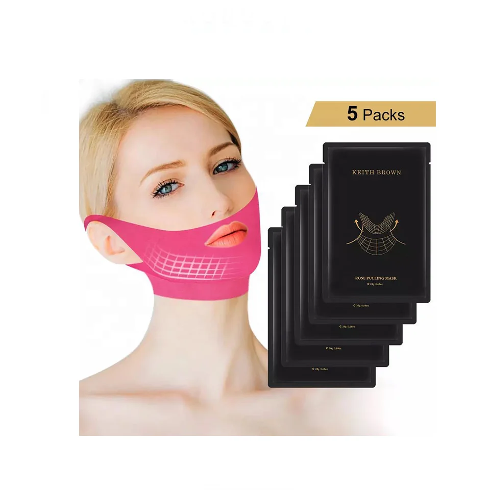 

NEW 4D Korea Anti Aging Face Lift Slimming V line Shaped Double Chin Pink v Shape Lifting Face Mask