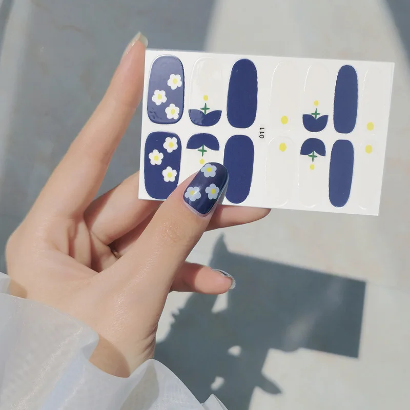 

2021 Fully Paste Korean Same Style Fake Nail Patch Finished Nail Polish Film Love Nail Sticker