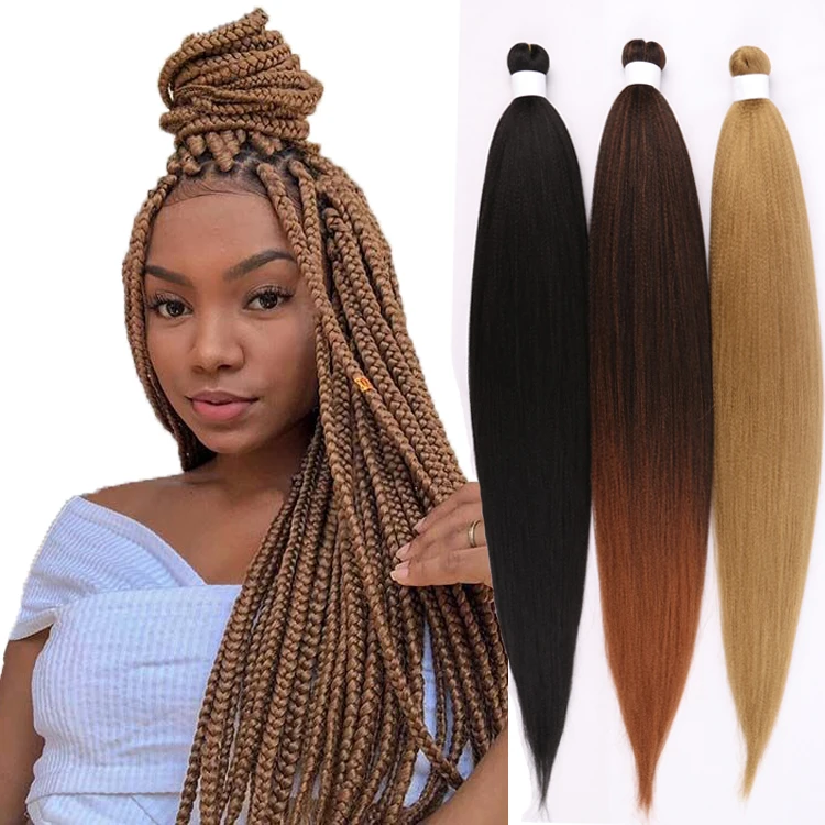 

pre stretched braiding hair crochet braid products private label braids hair vendors free sample synthetic hair extension, #1b #4 #27 #30 #613 #t27 #t30