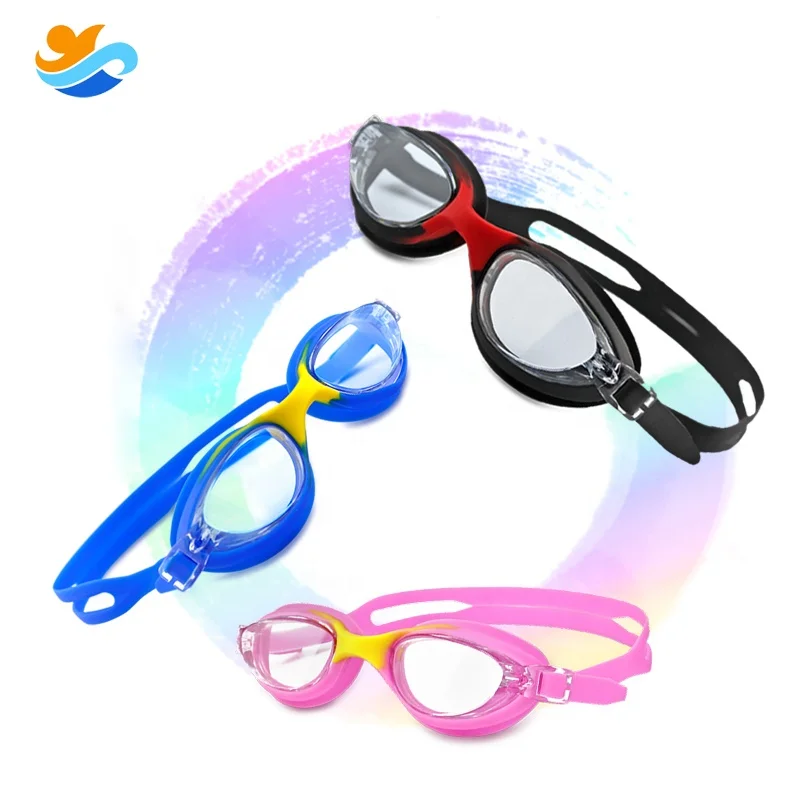 

Adult child swimming glasses Anti-fog silicon swim goggles for kids, Black, pink, gray, blue or custom