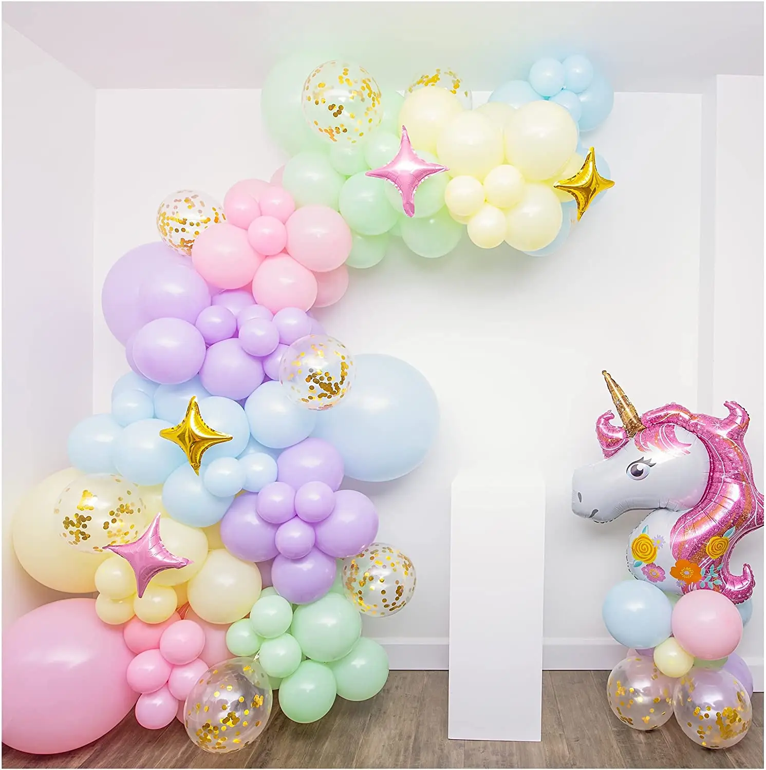 

Giant Unicorn Foil Shimmer Confetti Premium Pastel Rainbow Unicorn Balloons Arch Garland Kit for Baby Shower Weddings Decoration