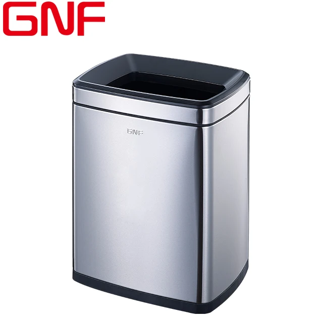 

GNF 15L household rectangle stainless steel waste bin open top garbage bins