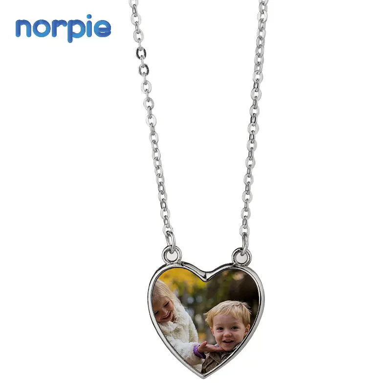 

Factory Price Necklace Jewelry Heart Shape Blank Sublimation Metal Necklace