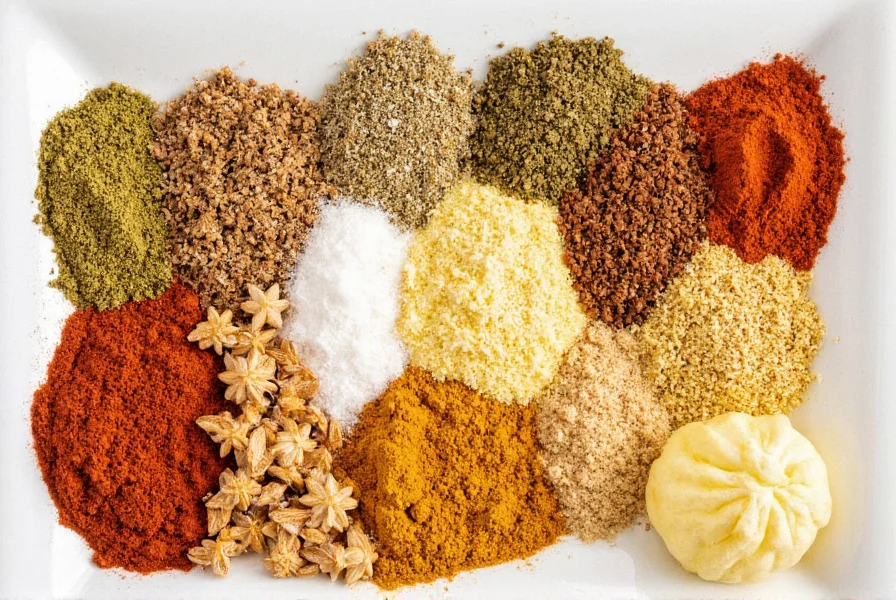 A colorful spice rack