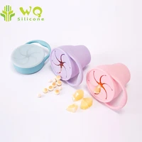 

Custom Collapsible Kids Snack Box Containers Portable Food Grade Silicone Baby Snack Cup With Holder