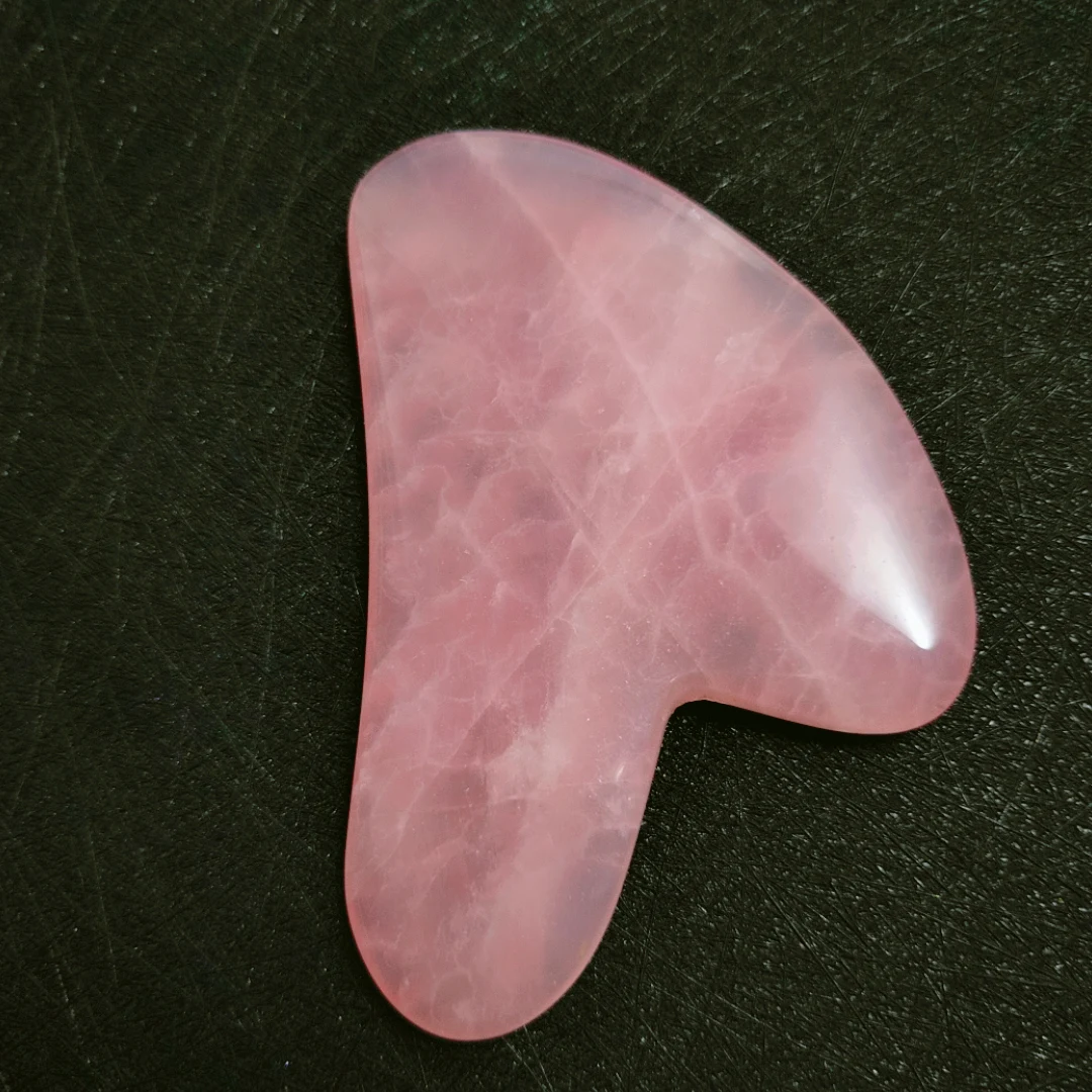 

HONGZHUO Rose quartz Gua Sha Tool - Asian Beauty Secret, for Facial/Removes Toxins/Prevents Wrinkles