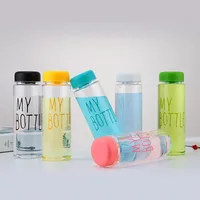 

500ml Colorful tritan personalized shaker my bottle plastic custom logo transparent sports water frosted glass bottle for gym