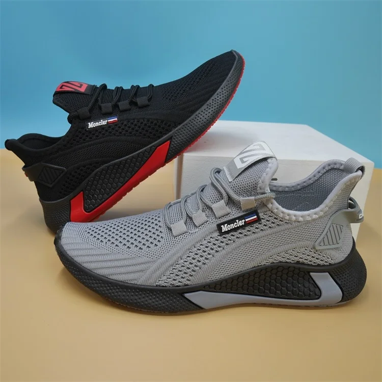 

F-912 comfortable stock low price sneaker casual mesh breathable fly knit shoes oem