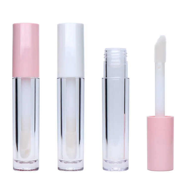 

slim cylinder lipgloss wand tube 5.8 ml cute pink lip gloss containers tube with brush lipgloss tubes