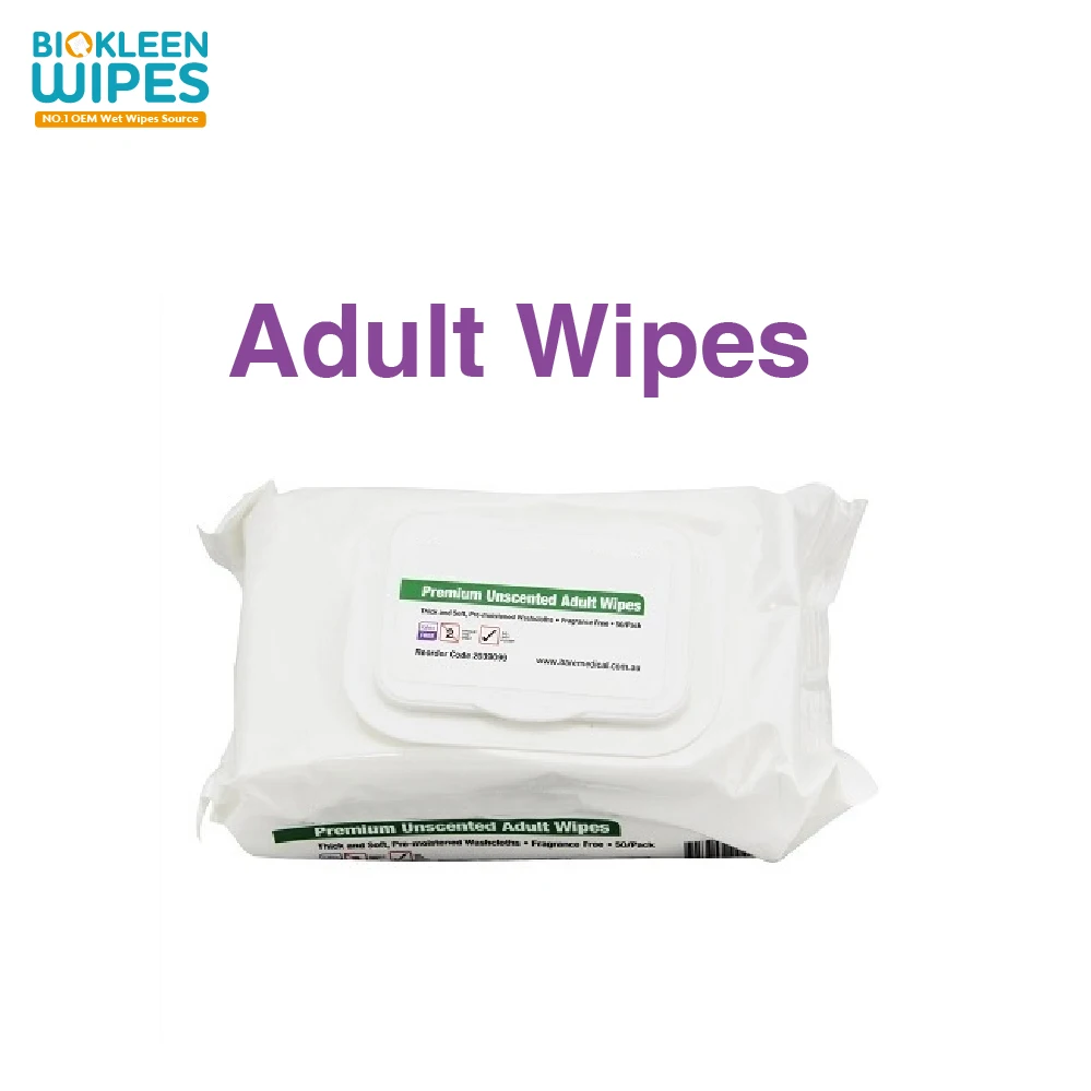 

Biokleen flushable adult wet wipes wet tissues adult bath wipes container full body wipes adult scented