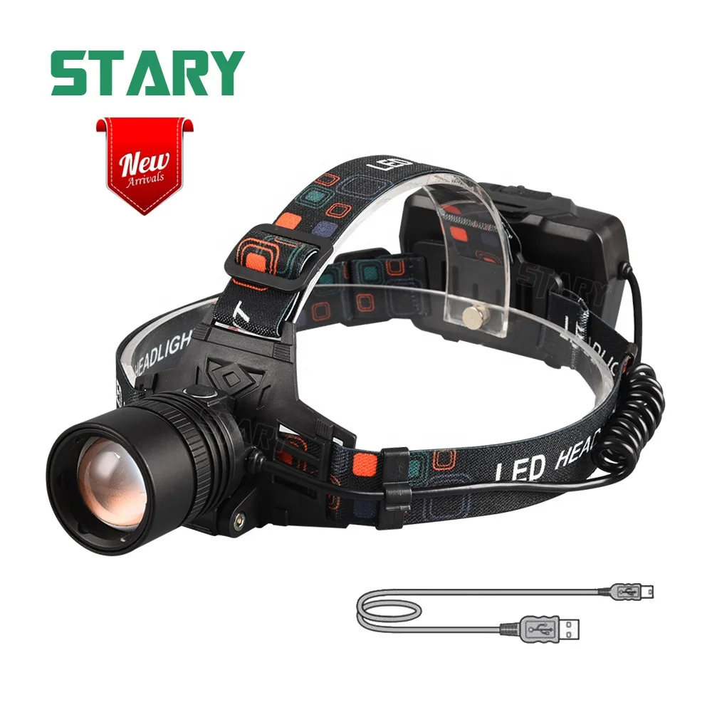 
Powerful 2000 lumen long range XHP50 zoomable led rechargeable headlamp 