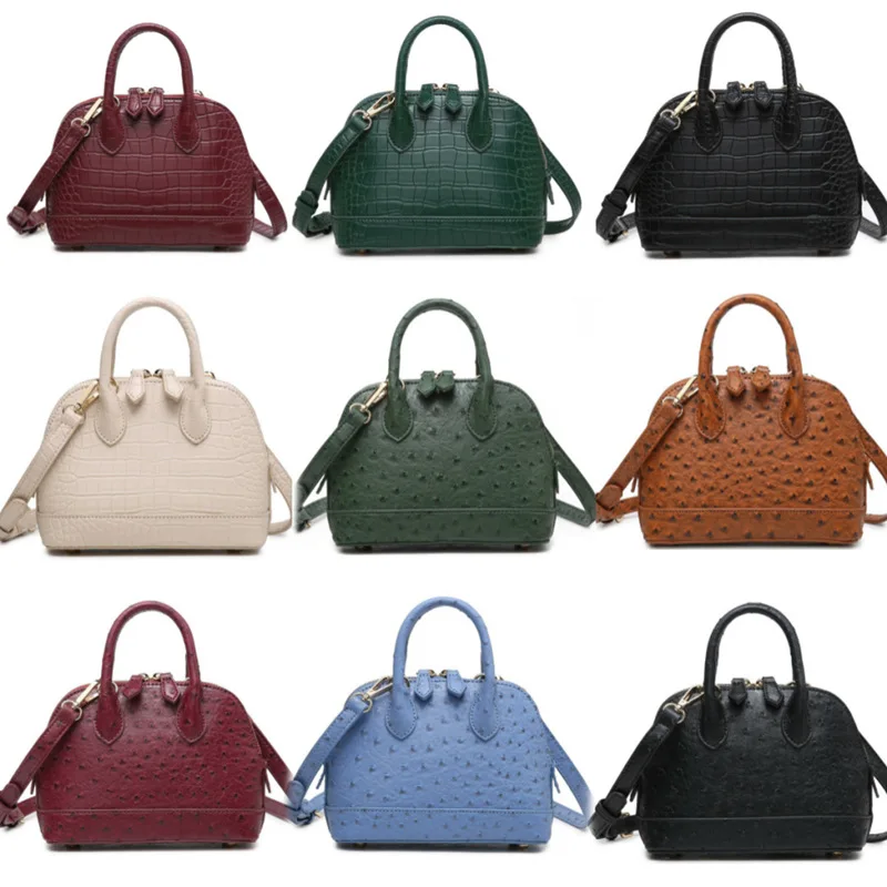

New collection Lady Ostrich Pattern Classic Design Mini Shell Bag Good Quality Women purse for Wholesale