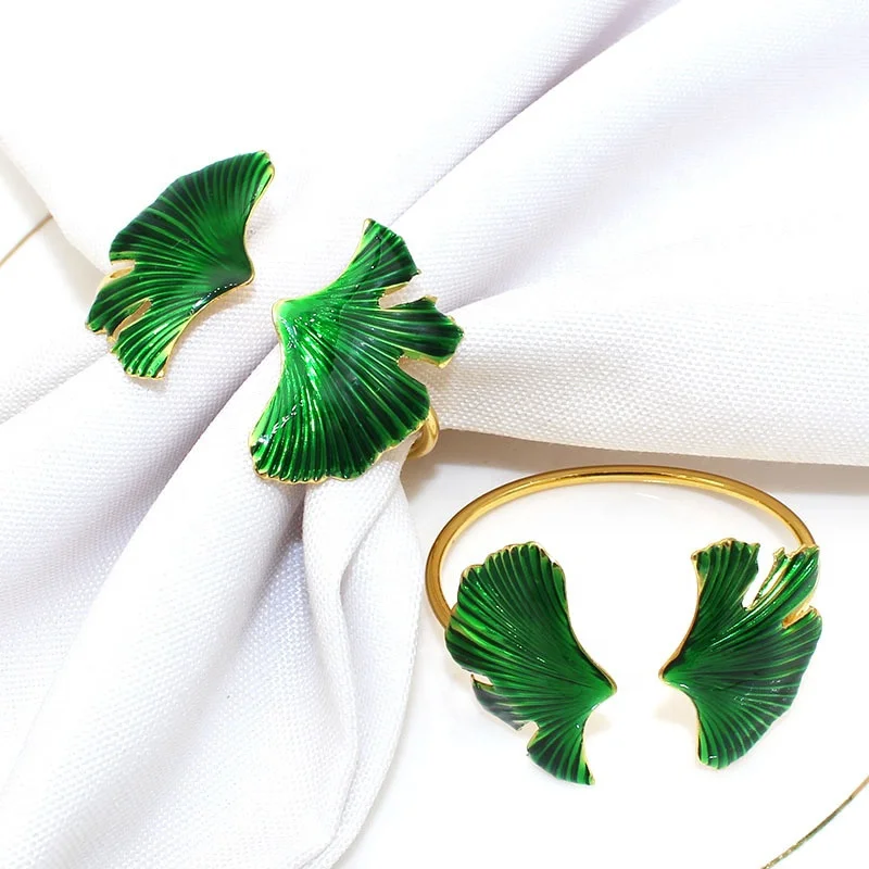 

Gingko Leaf Napkin Rings Metal Spring Napkin Rings Napkin Holder or Weddings Receptions Dinner Party Banquet Buffet HWL50