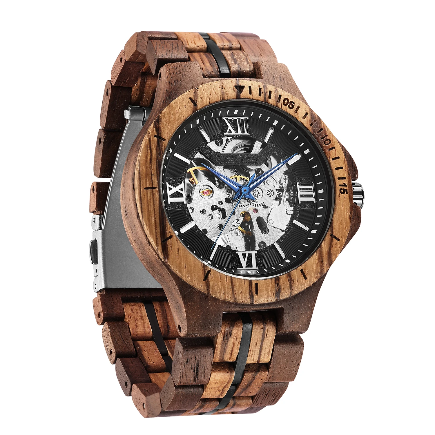 

wholesale mens wood mechanical watches stopwatch wooden watch