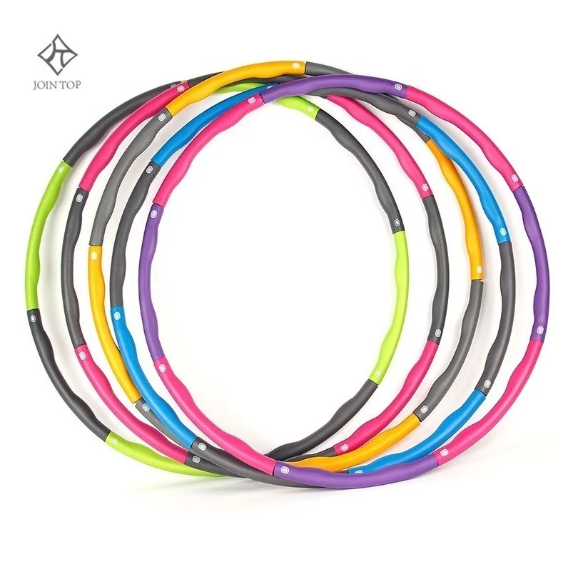 

Join Top 2021 Adult Fitness Equipment Stainless Steel Foam Detachable Hoola Hoops Weighted Body Building Hula Ring, Red+grey, yellow+grey, blue+grey, green+grey, red+violet