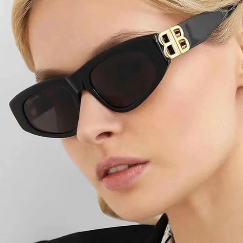 

2021 popular trend vintage unisex cat eye glasses sun glasses UV400 black color frame cheap price sunglasses for women