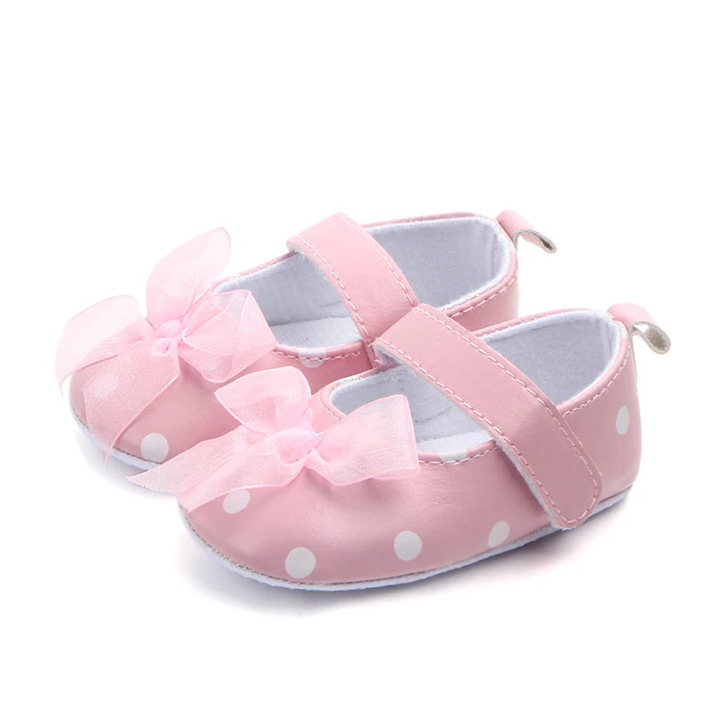 

Cute Infant Kids Polka Dot Baby Girl Shoes with Bow, Picture shows