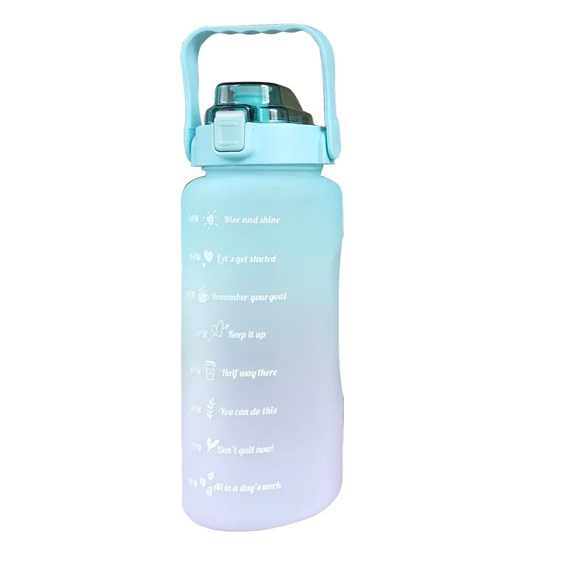 

Tritan BPA Free Water Jug 64oz Motivational Plastic Gallon Water Bottle With Time Marker Straw for Fitness Gym Sports, Customized color acceptable