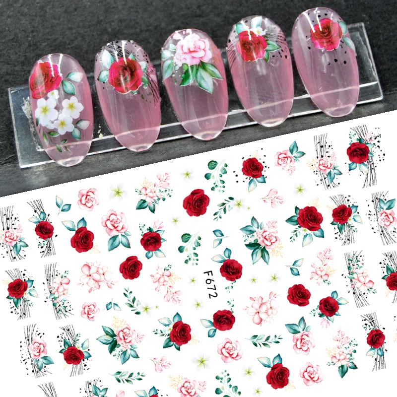 

TSZS 2021 Nail Art 3D Nail Art Stickers Self-Adhesive Nail Decals Mix Color Flower Butterfly Decal Decoration