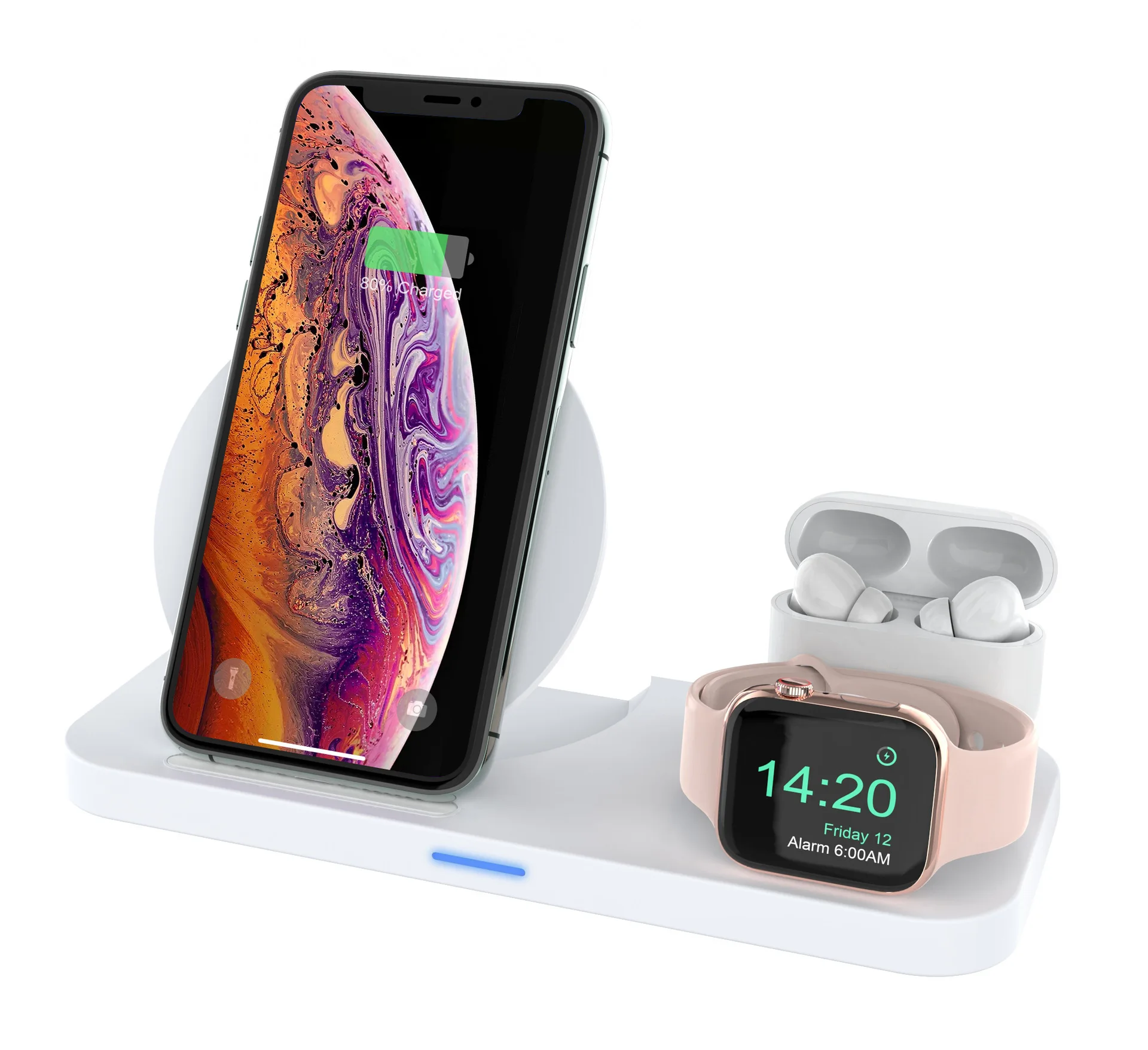 

new mobile phone and watch charger station earphone wireless charger