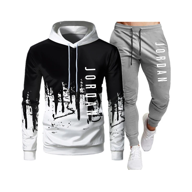 

Hot Gym Men Sweat Suits Sets Jogger Wear New Men's Jogging Sports Suit Color Matching With Factory Direct Sale Price, Customized color