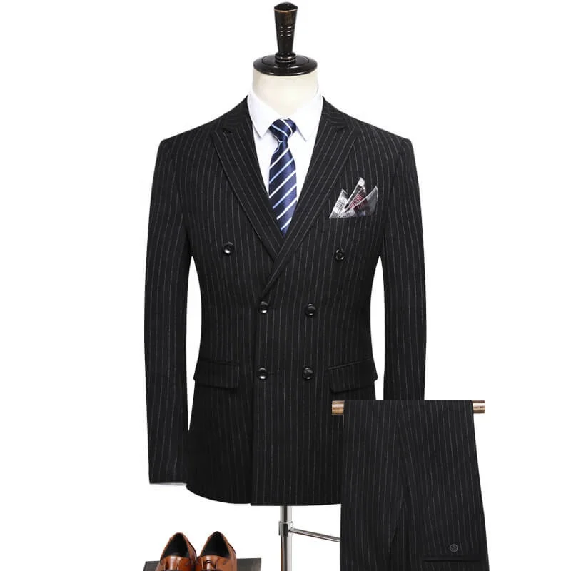 

New arrival striped pattern TR fabric manufacturer coat suits 3 piece suit designs for men