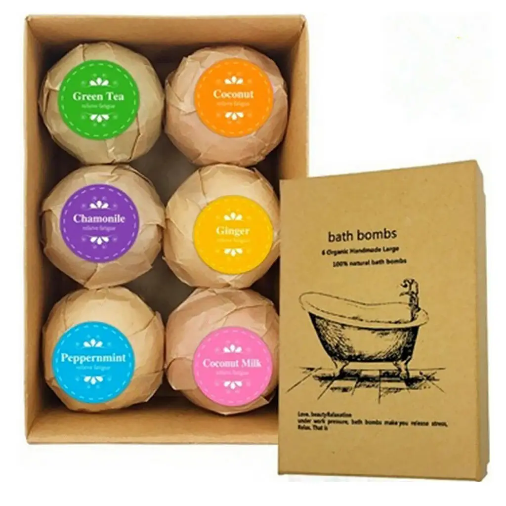 

Body Scrub Natural Handmade Scented Bubble Whitening Moisture 30g-60g Bath Bomb Salt Essential Oil Balls Set