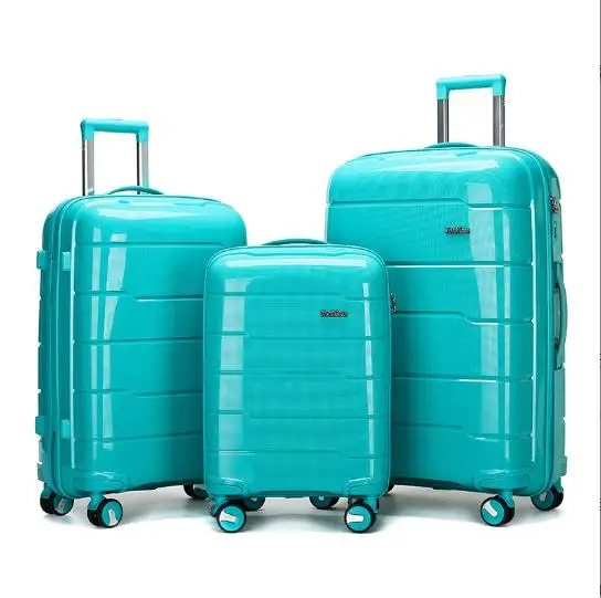 

2022 Custom 13+20+24+28 4pcs Set PP Spinner Wheel TSA Lock Double Zipper Suitcase Sets Hand Trolley Luggage