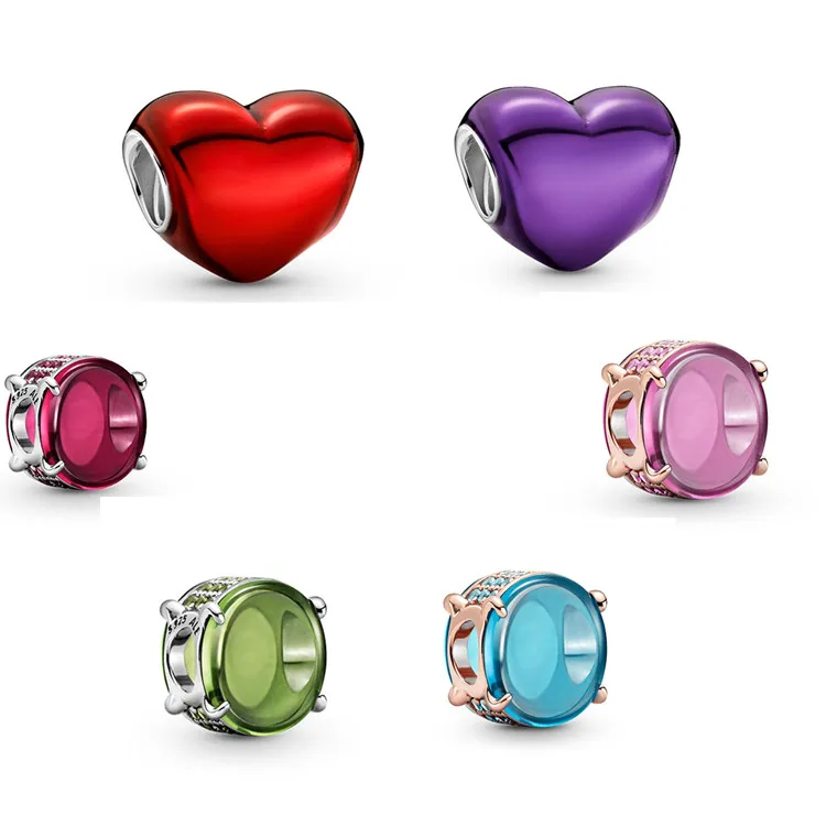 

Factory wholesale 2021 new Valentine's Day gift 925 sterling silver charm bracelet pendant, Colors