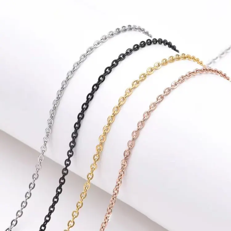 

Durable and Stylish Gold Stainless Steel O-Chain and Cross-Chain Main Stone Necklace Accessories for Hip Hop Jewelry Making