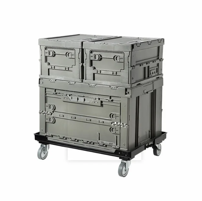 

Biumart Large Movable Car/Kitchen Storage Camp Mobile Box Trailer Camping Folding Box with Wooden Cover Storage Box