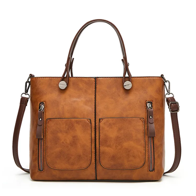 

Luxury Handbags Women Bags Designer Leather Shoulder Bag Vintage Brown Female Causal Totes Large Capacity bolso mujer