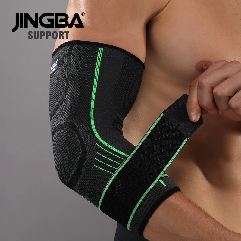 

JINGBA SUPPORT 01304A Nylon Compression Elastic Arm-sleeve Elbow Pads Basketball Protection tennis motorcycle elbow brace