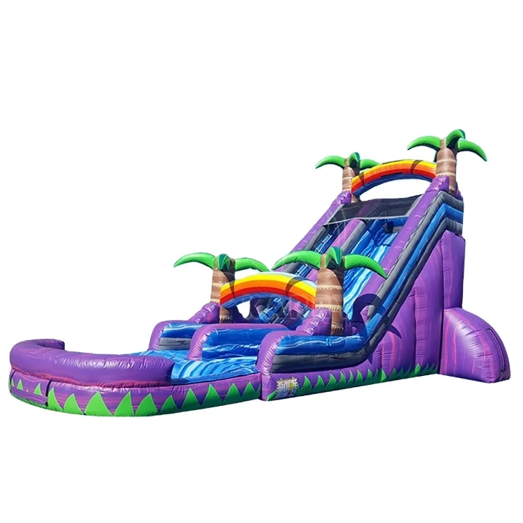 

22 foot tropical inflatable water slide inflatable water slide park inflatable bouncer slide for kids outdoor, Customized