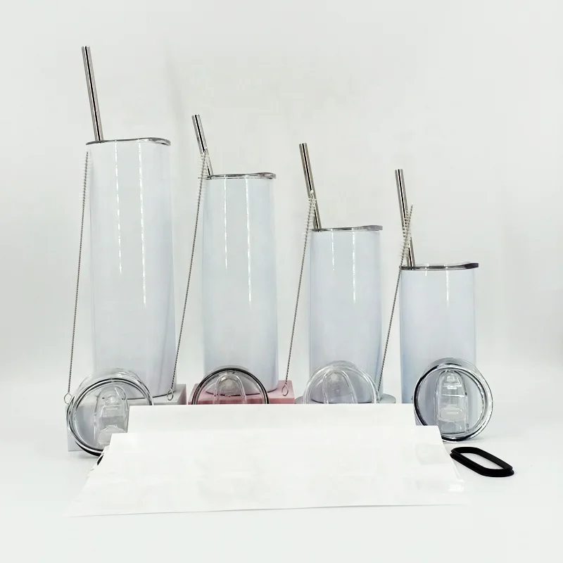 

Factory direct sublimation tumbler skinny with straw and brush