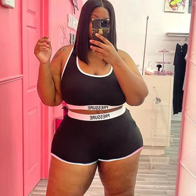 

2021 Summer Letter Print Plus Size Women Gym Clothes Two Piece Bathing Suits Yoga Pants Set 5xl 2piece Short Sets 2pc Outfits, White,pink,red,black,green,blue