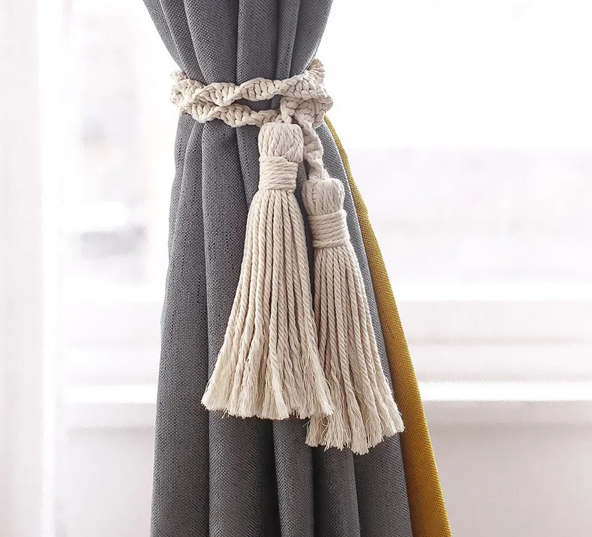 

Handmade Wove Tassels Curtain Tieback Home Decoration Curtain Fringe Holdbacks Rope